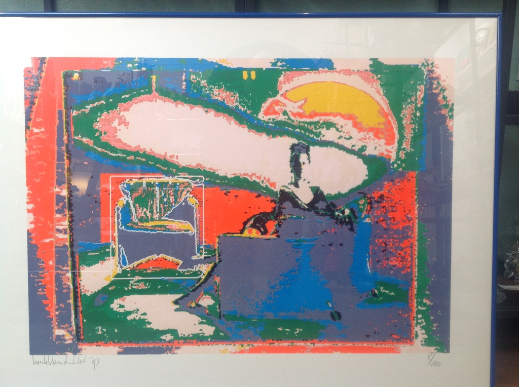 Henk van der Vet, zeefdruk, Dame achter kansel kopen? Bied vanaf 175!