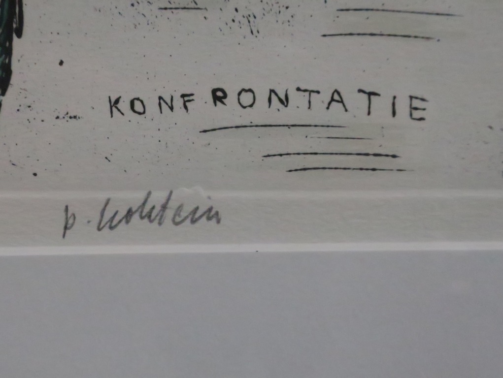 Pieter Holstein: Ets, Konfrontatie - Ingelijst kopen? Bied vanaf 50!