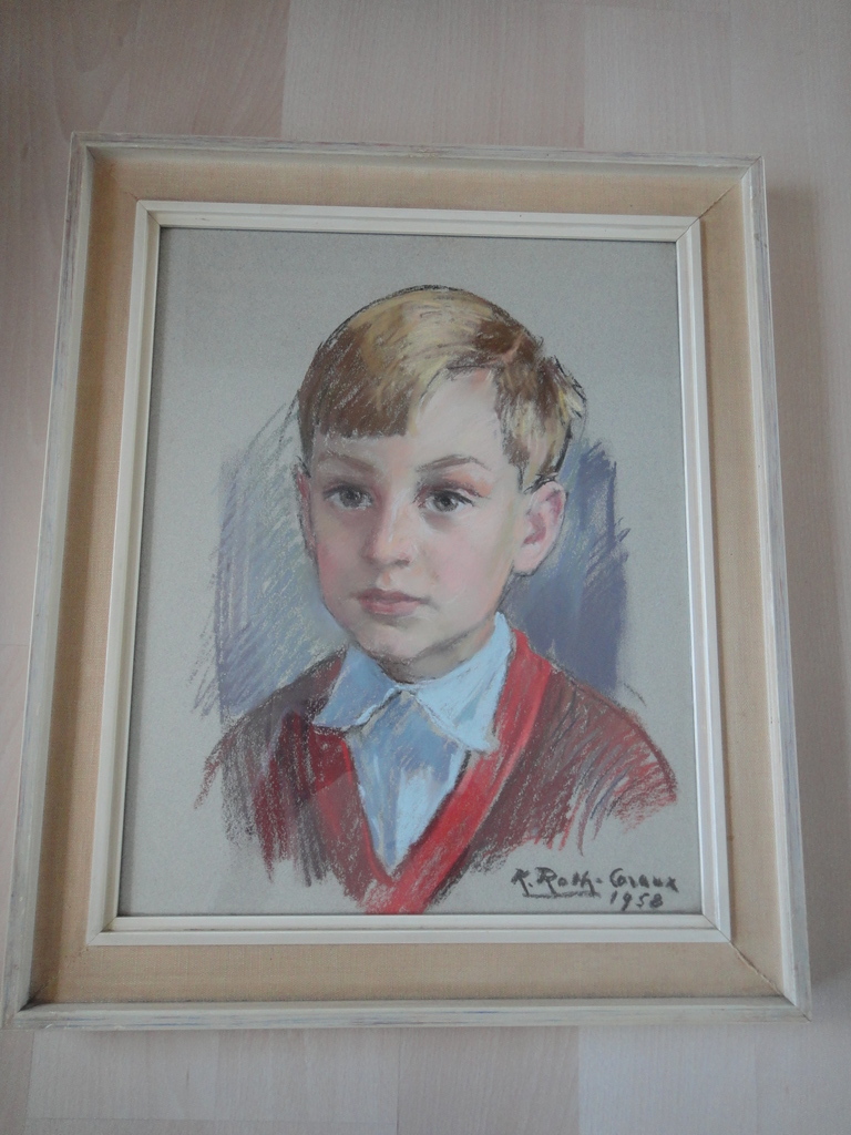 Karl Roth-Coraux, pastel, kinderkopje uit de jaren'50 (II)  kopen? Bied vanaf 1!