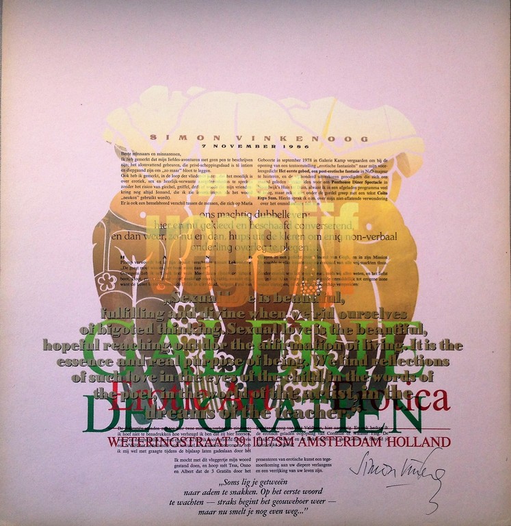 Simon Vinkenoog: Kleurenlitho, Het Vege Lijf verkocht voor € 76!