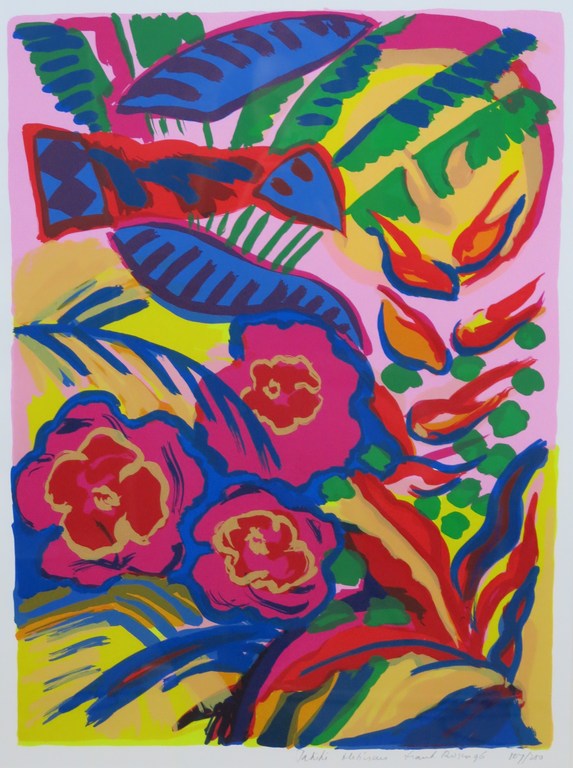 Frank Rosen, zeefdruk: Tahiti hibiscus verkocht voor € 40!