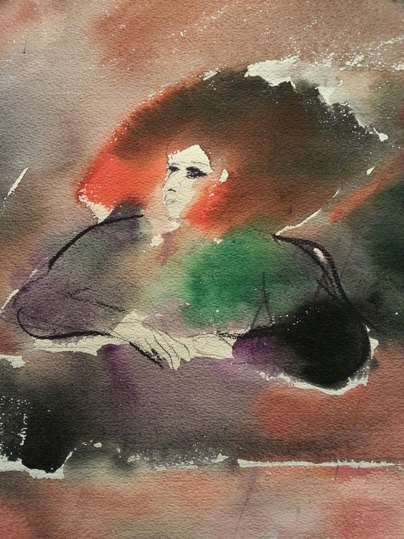 Luis Filcer, aquarel, r.m. gesigneerd, Toeschouwer kopen? Bied vanaf 600!