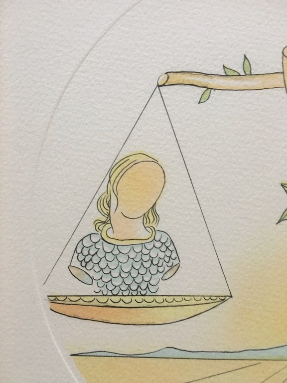 Salvador Dali, Kleurenlitho ,  handgesigneerd en genummerd, Weegschaal kopen? Bied vanaf 150!