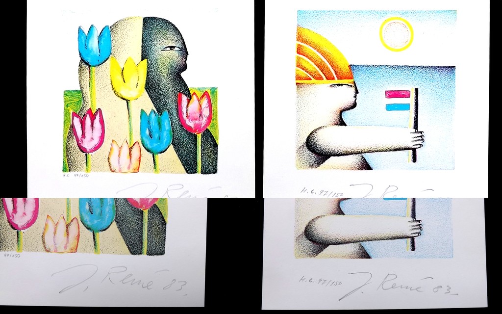 Jörg REMÉ  - 2x gesigneerde litho + boek: Reiziger in tijd en ruimte kopen? Bied vanaf 1!