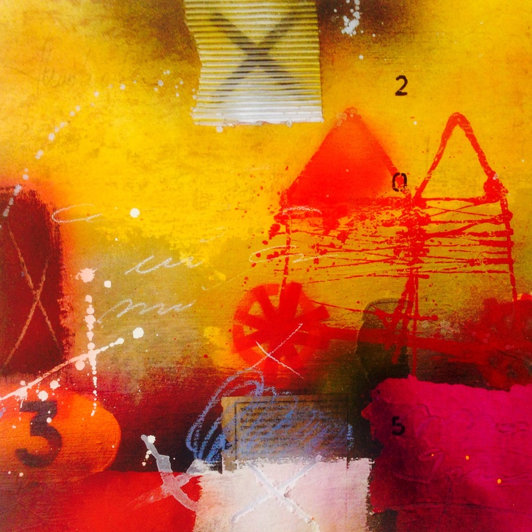 Theo koster, gemengde techniek, het rode huis kopen? Bied vanaf 1!