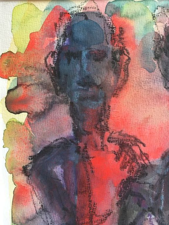 Onbekende Kunstenaar - Aquarel met krijt - Paaseiland figuren kopen? Bied vanaf 1!