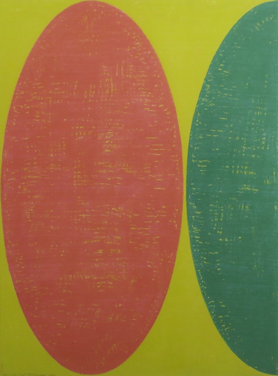 Michael Berkhemer: Zeefdruk, Zonder titel (groen/rood) kopen? Bied vanaf 70!