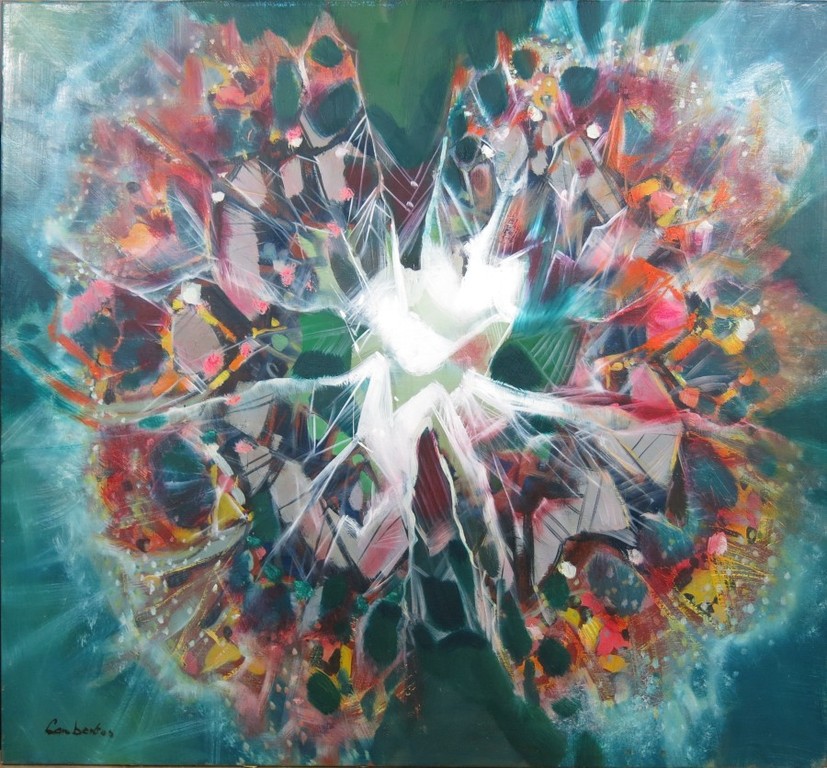 Lambertus de Jong: Olieverf op doek, Zonder titel (groot) verkocht voor € 250!