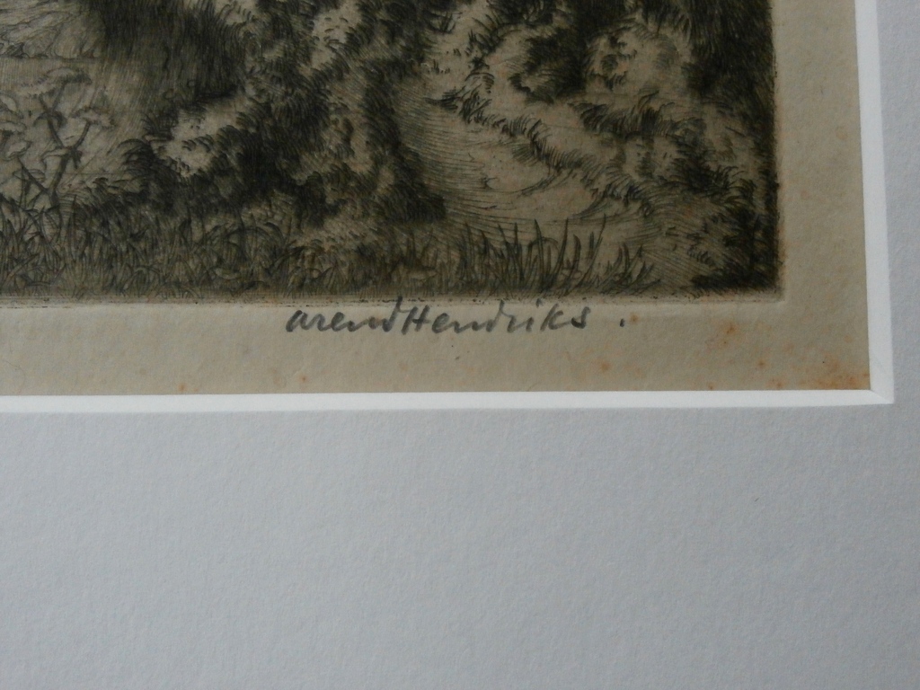 Arend Hendriks - ets: landschap - 1923 kopen? Bied vanaf 40!
