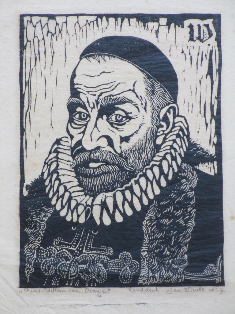 Jan Strube, Willem van Oranje, Houtsnede verkocht voor € 55!
