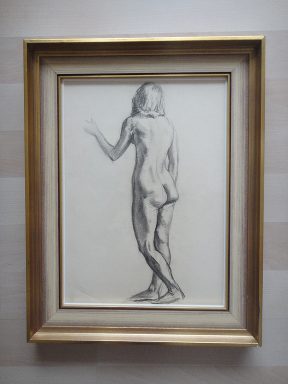 Jan (Johannes Maria) Groenestein (ta), tekening, staand ruggelings naakt kopen? Bied vanaf 50!