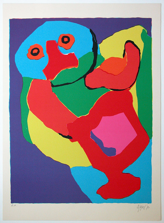 KAREL APPEL, ‘Dansende man’, originele litho, handgesigneerd en genummerd, 1970 kopen? Bied vanaf 500!
