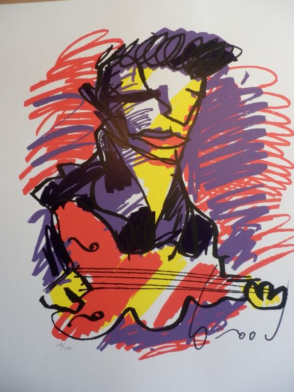 HERMAN BROOD, Gelimiteerde en HANDGESIGNEERDE Zeefdruk ELVIS verkocht voor € 150!