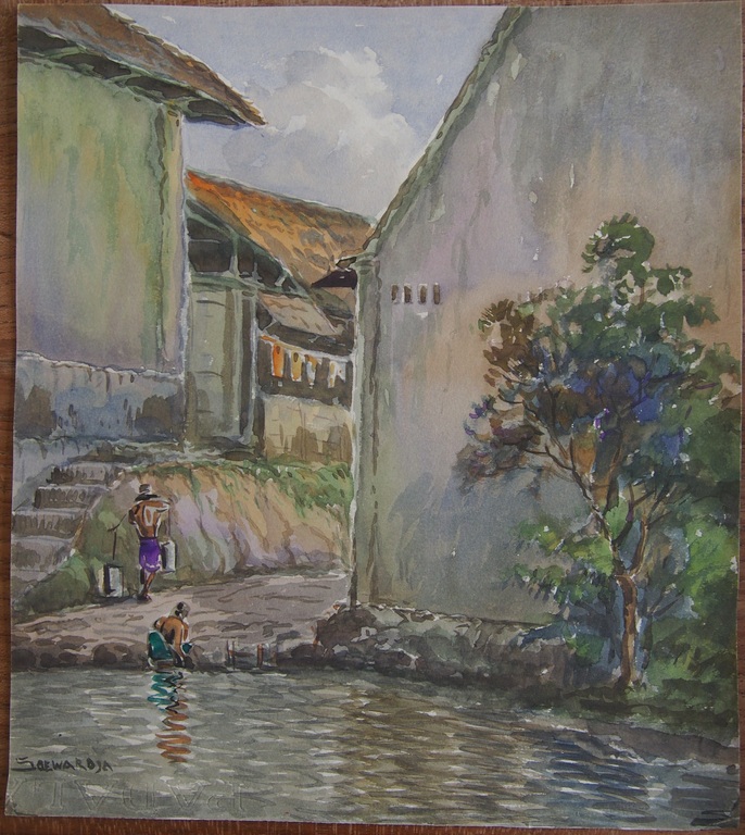 Soewardja, aquarel, Water halen kopen? Bied vanaf 30!