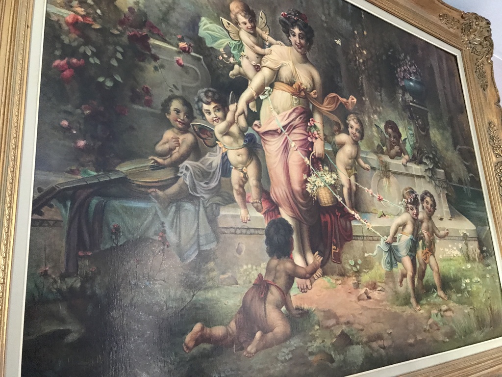 Groot schilderij met putties in een gouden barok lijst kopen? Bied vanaf 600!