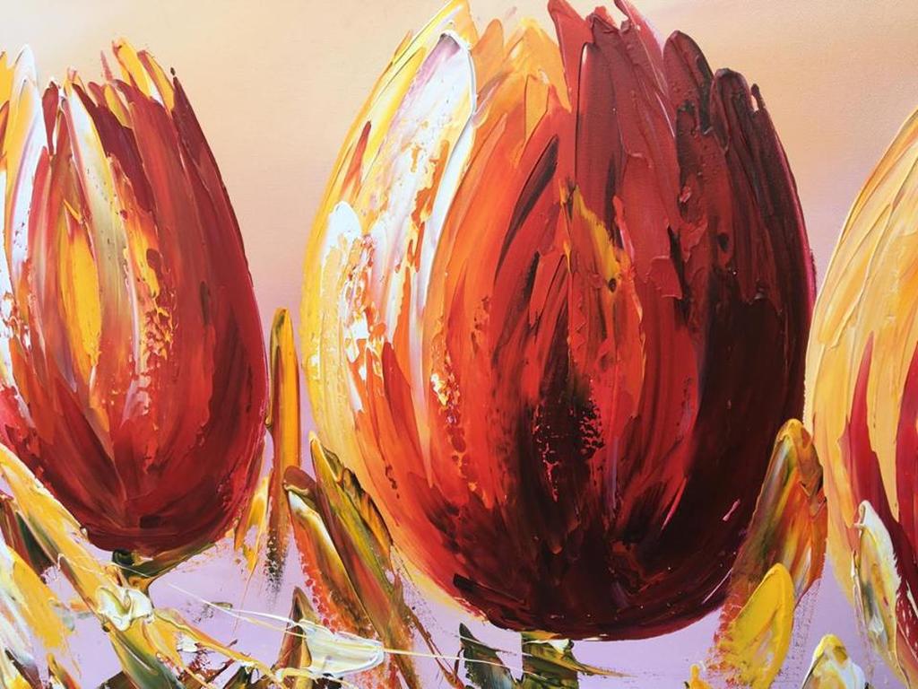 Gena - Tulpen - Acrylverf op doek - Gesignerd -2017 kopen? Bied vanaf 150!