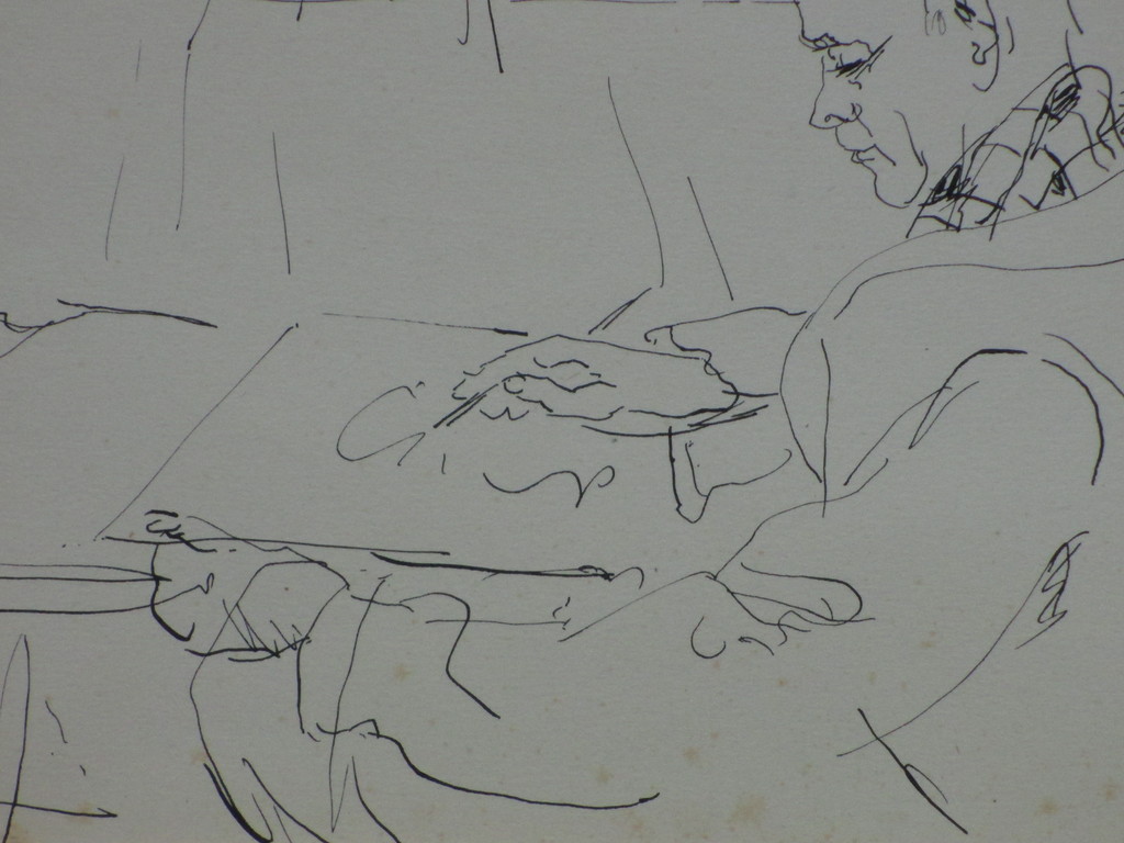 Lili Pieter van Leer, Tekenende man, Pentekening kopen? Bied vanaf 1!