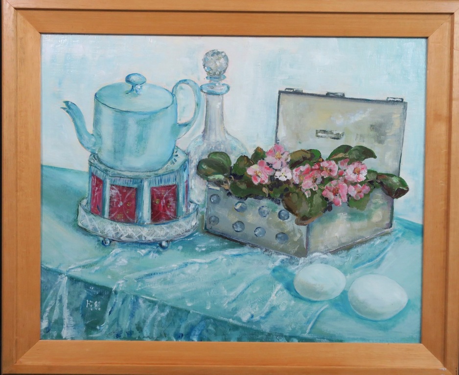 Herman Lievers: Olieverf op board, Het Theelichtje - Ingelijst kopen? Bied vanaf 1!