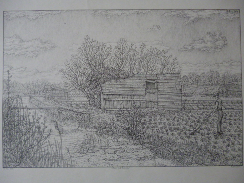 Rudolf Bremmer - litho - Tuin met tuinder kopen? Bied vanaf 40!