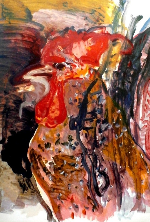 Kees van Bohemen - Zeefdruk - Haan verkocht voor € 75!