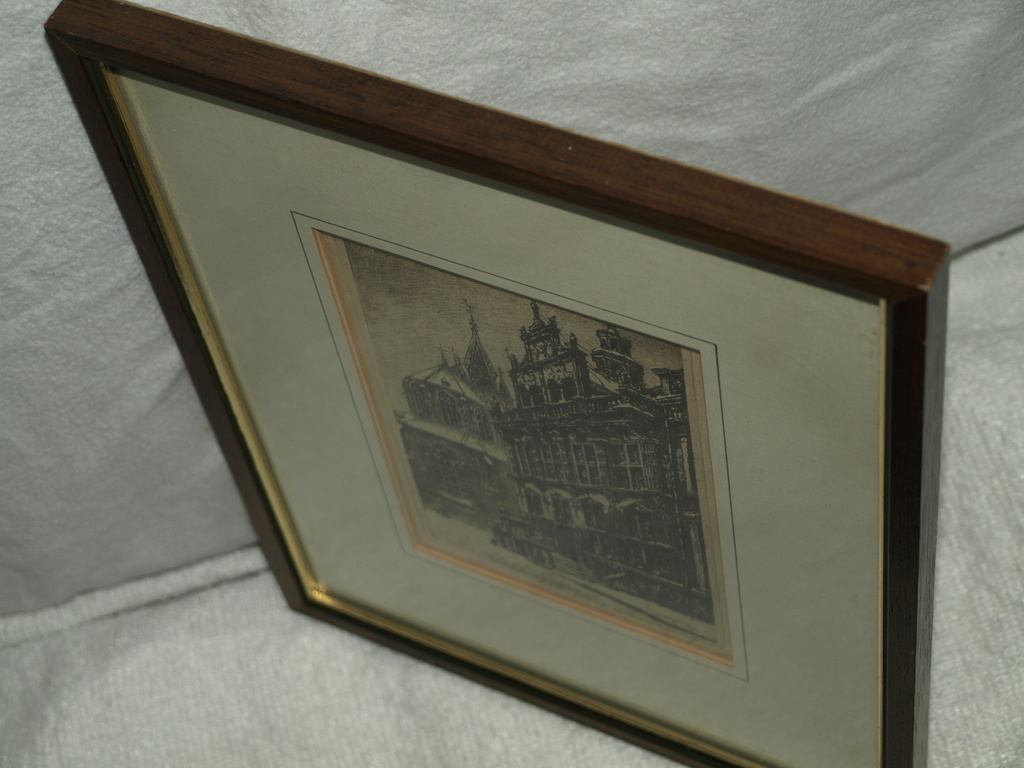 Cornelis Brandenburg: Ets, Stadsgezicht in de winter – Gesigneerd en ingelijst  kopen? Bied vanaf 1!