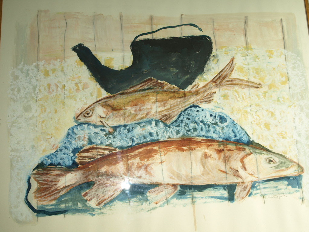 Nicola Rozemeijer : Acrylverf op papier – Vissen – Gesigneerd & ingelijst - 1997 kopen? Bied vanaf 1!