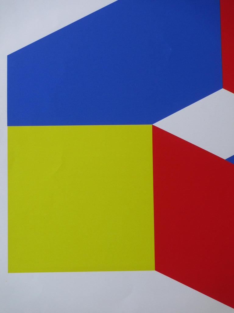Bob Bonies, Geometrische compositie in primaire kleuren, Zeefdruk kopen? Bied vanaf 80!