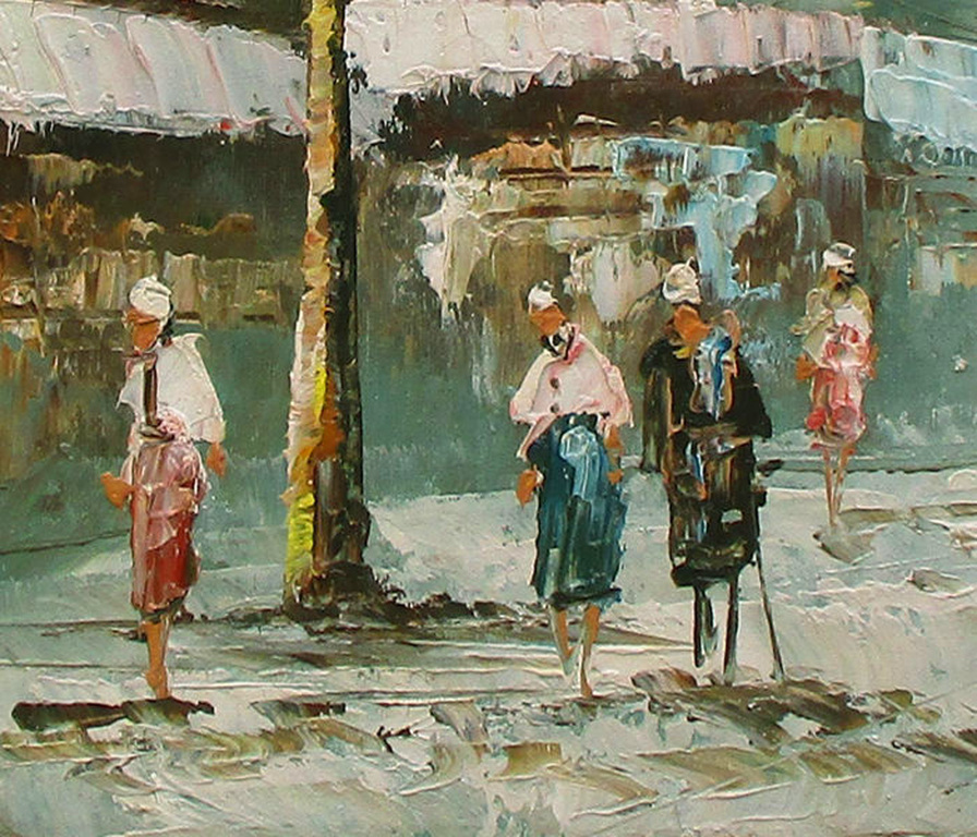 Kosman: acrylverf op doek, Parijs' stadsbeeld kopen? Bied vanaf 15!