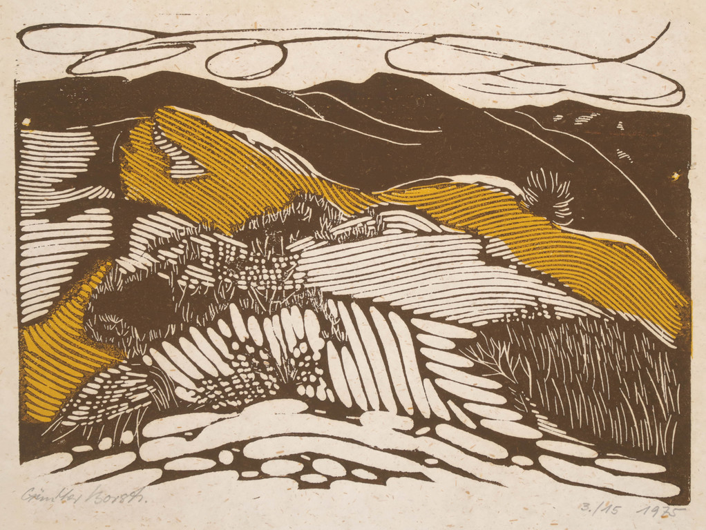 Gunther Borst: Houtsnede, Landschap kopen? Bied vanaf 1!