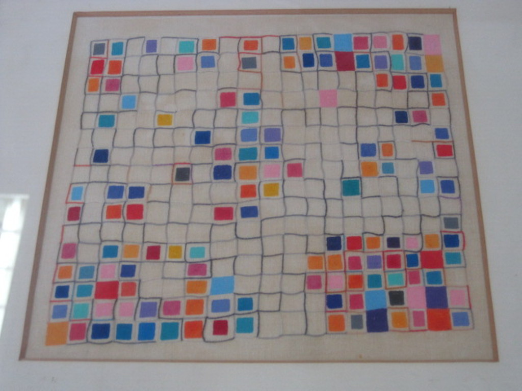 uniek relief borduurwerk op textiel "compositie" van Helene Briels (1954 -) kopen? Bied vanaf 1!