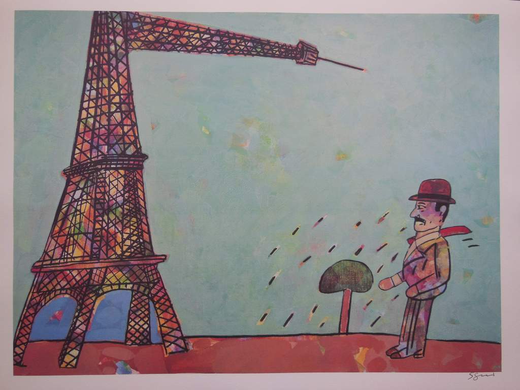 Antonio Segui, zeefdruk 'Paris' handgesigneerd, 1988 verkocht voor € 75!