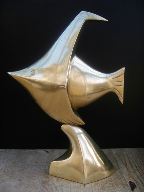 Onbekende kunstenaar: Gestileerd beeld van vis/vogel kopen? Bied vanaf 85!