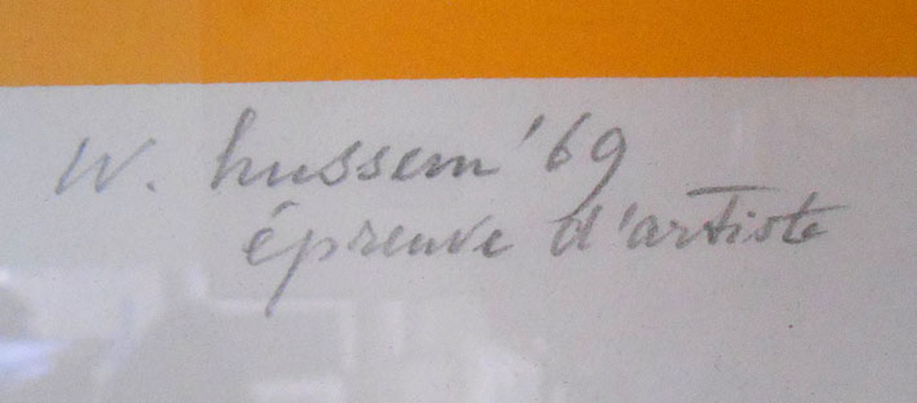 Willem Hussem - zeefdruk, ingelijst. kopen? Bied vanaf 130!