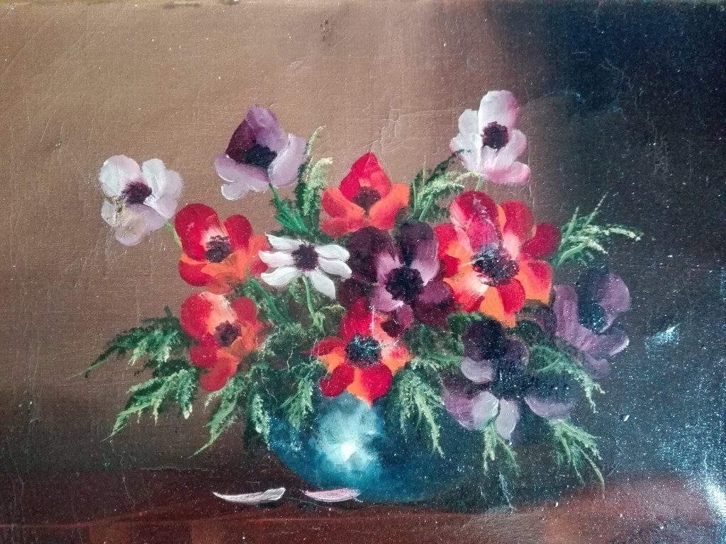 Onbekend (19e/20e eeuw): Olieverf op doek,  Stilleven met onduidelijke signatuur kopen? Bied vanaf 45!