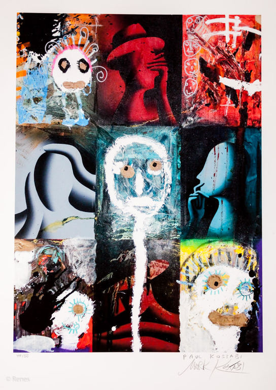 Mark Kostabi & Paul Kostabi 'Facing the future' - giclée, 50 ex, gesigneerd kopen? Bied vanaf 125!