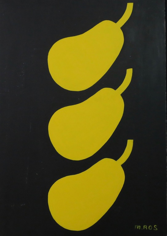 Mari Ros: Acryl op papier, Gele peertjes (Groot) kopen? Bied vanaf 1!