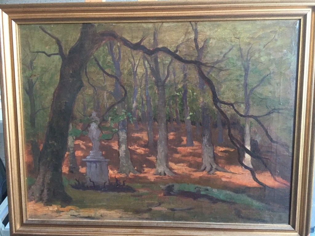 Gert Stegeman 1858-1940. Bosgezicht met standbeeld kopen? Bied vanaf 100!