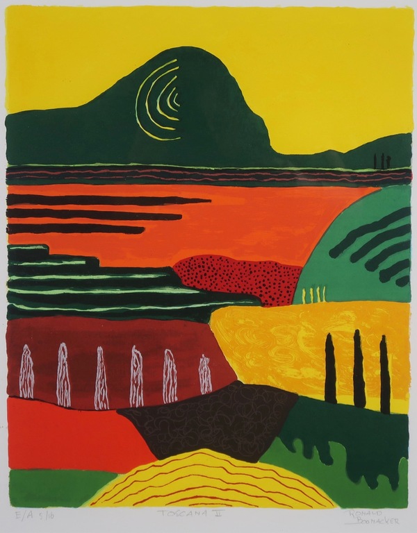 Ronald Boonacker: Zeefdruk, Toscana II - Ingelijst kopen? Bied vanaf 40!