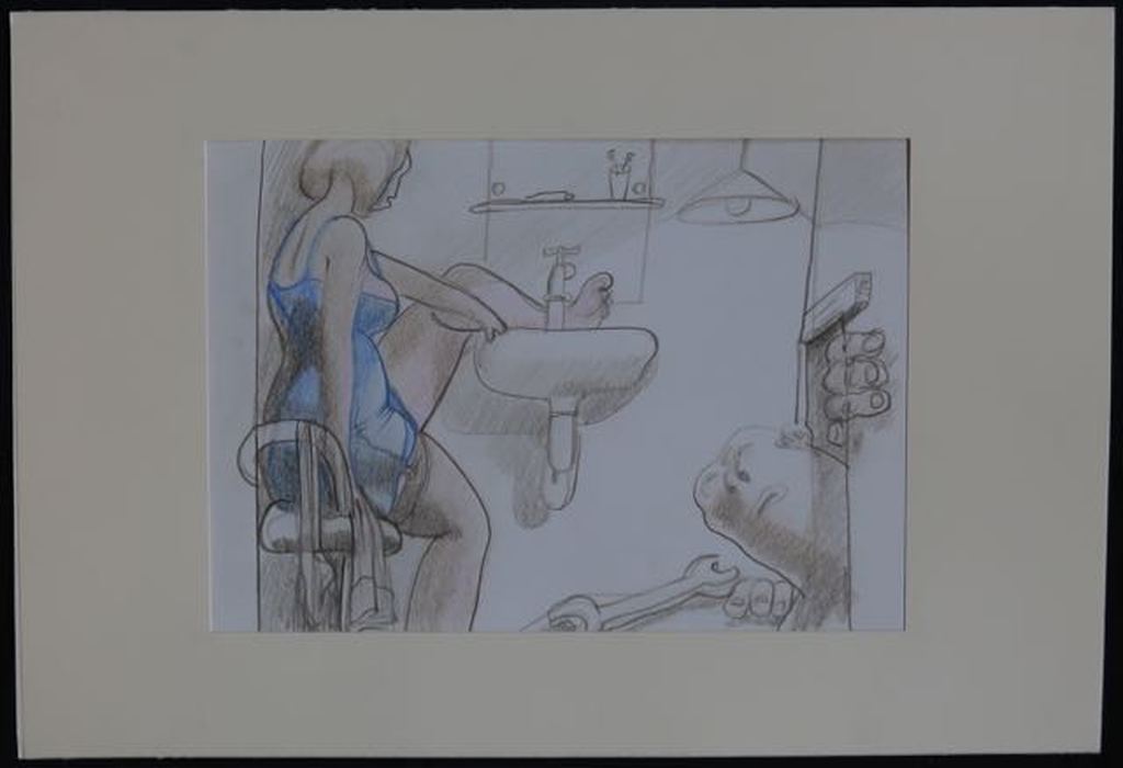 Bart van Hoek: Drie potloodtekeningen, o.a. Gaat u weg alstublieft kopen? Bied vanaf 1!