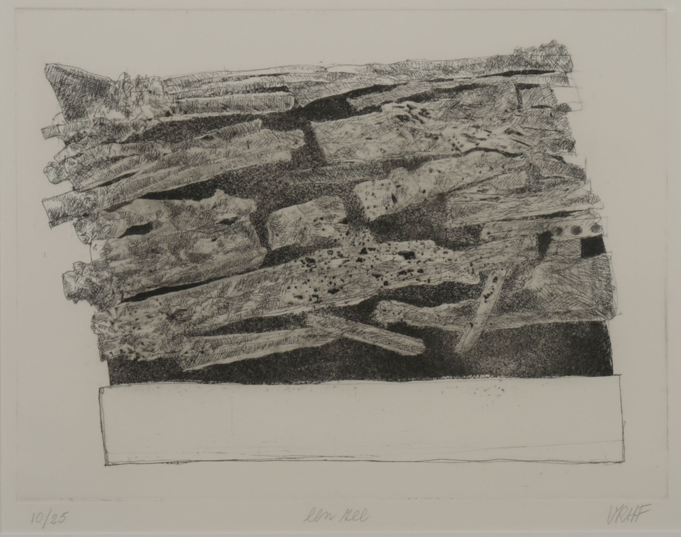 Gradus Verhaaf: Ets, Een zee - Ingelijst kopen? Bied vanaf 1!