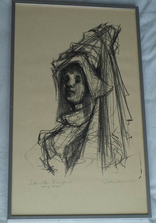 William D. Kuik / Dirkje Kuik : Litho, ‘Villon’ - ingelijst – 1963 kopen? Bied vanaf 75!