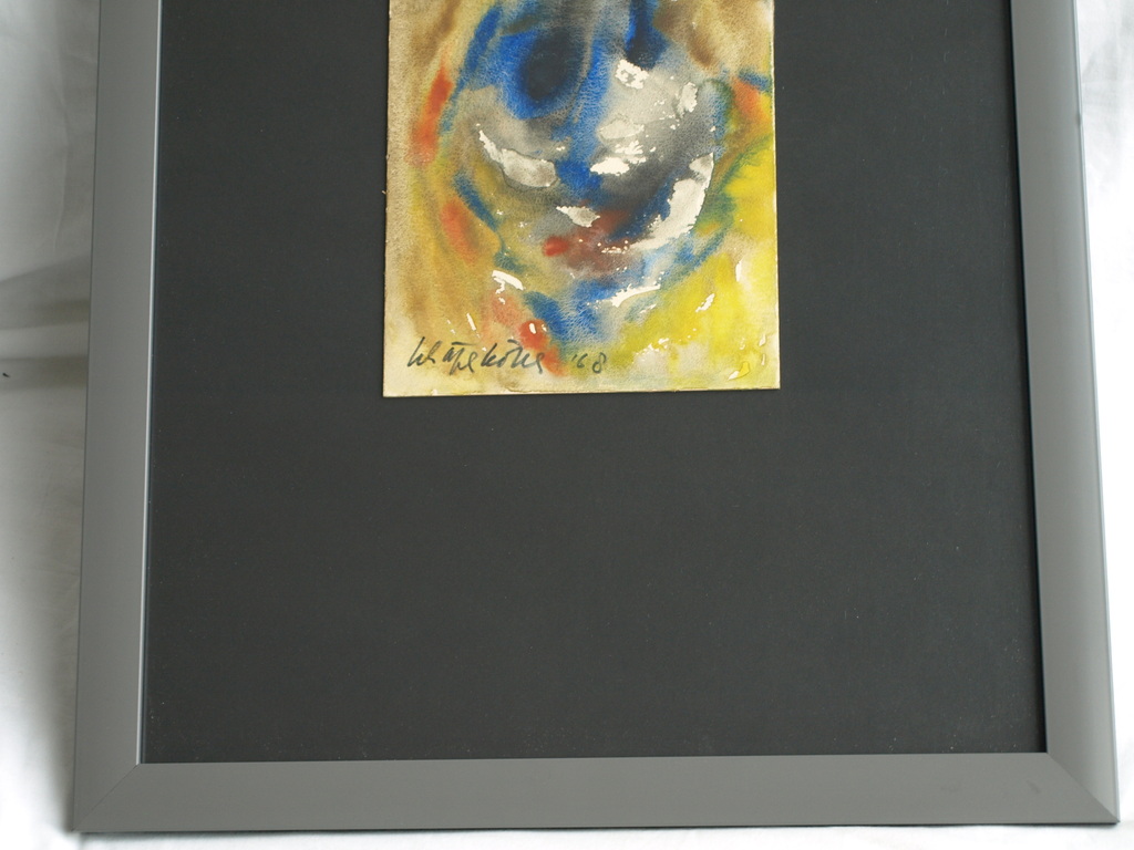 Gerard Schäperkötter : Gouache,  Compositie - gesigneerd & ingelijst – 1968 kopen? Bied vanaf 50!