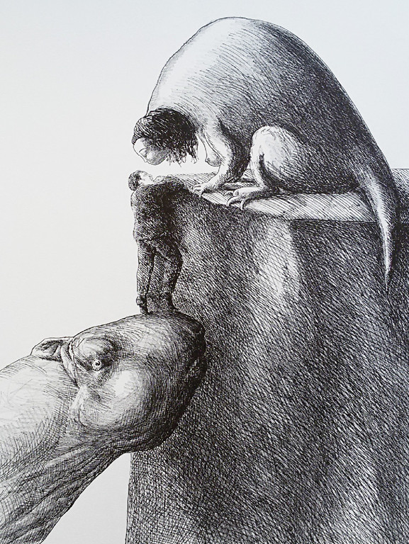 Roland Topor - Surrealistische voorstelling, litho verkocht voor € 60!