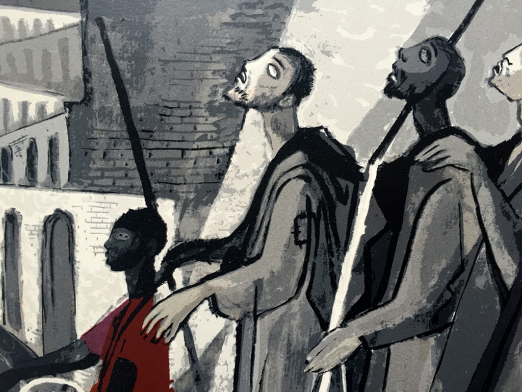 Dries Van den Broeck - Kleine Jongen Leidt Blinden - zeefdruk - E/A ex. - 1995 kopen? Bied vanaf 25!