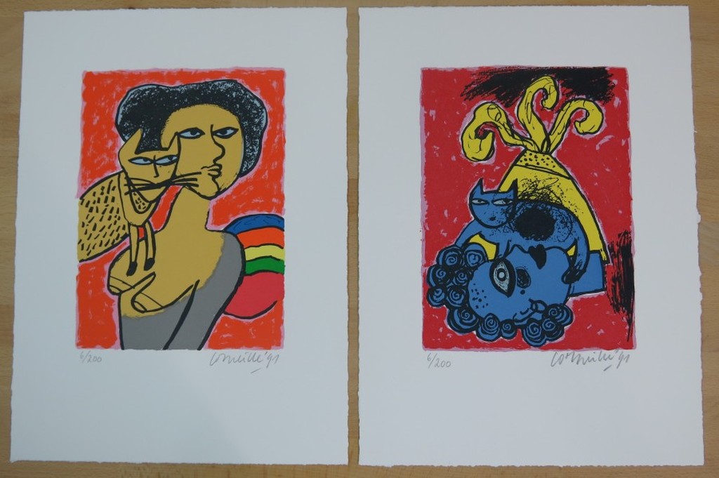 Corneille: Portfolio met 4 zeefdrukken, Quatre petites scenes d'ete kopen? Bied vanaf 300!