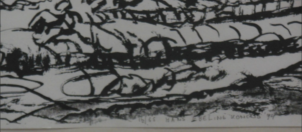 Hans Ebeling Koning: Zeefdruk, Landschap -Ingelijst kopen? Bied vanaf 35!