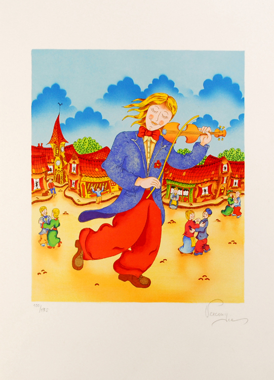 Bernhard Vercruyce - Le Violoniste - handgesigneerd en genummerd  kopen? Bied vanaf 1!