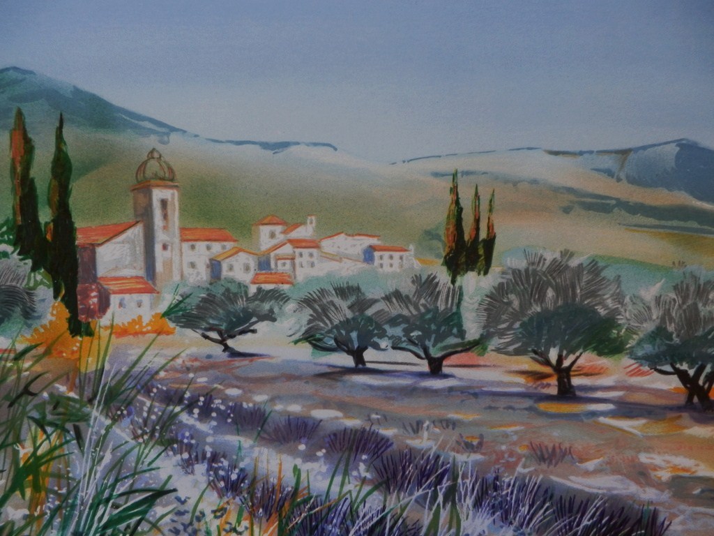 ELLA FORT Lot van twee Kleurenlitho's    LANGUEDOC en PROVENCE Handgesigneerd kopen? Bied vanaf 1!