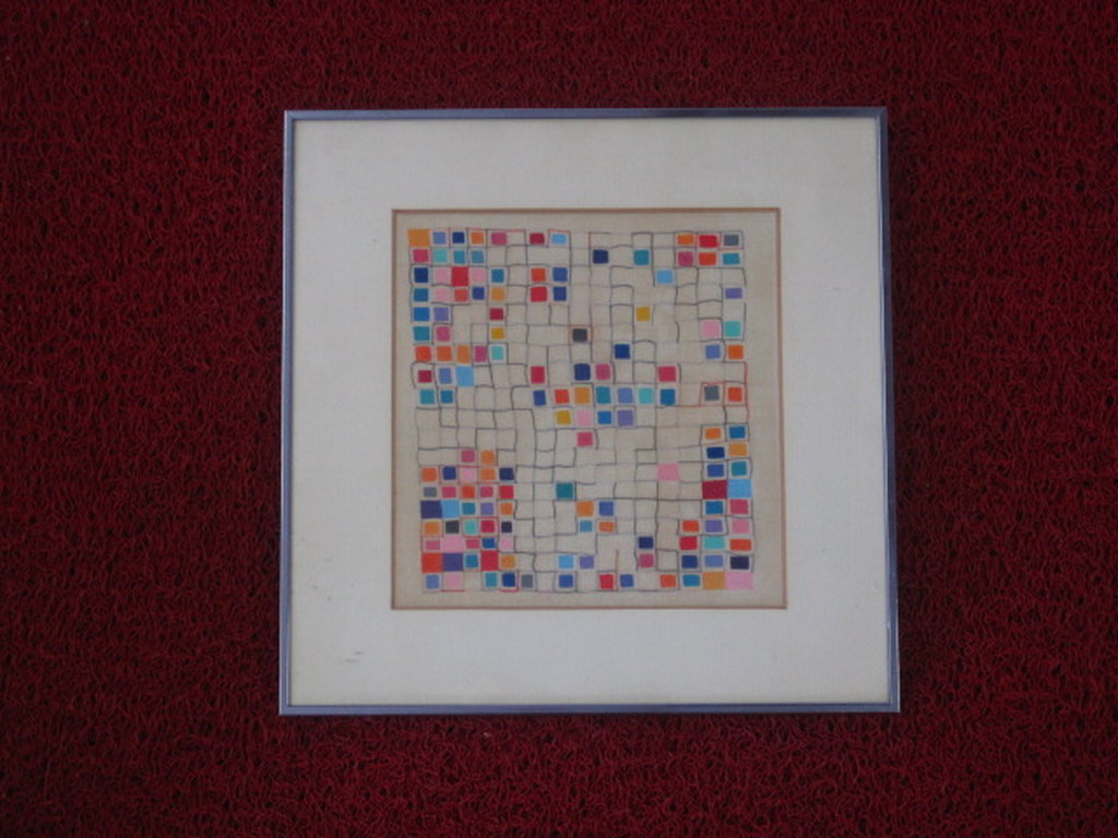 uniek relief borduurwerk op textiel "compositie" van Helene Briels (1954 -) kopen? Bied vanaf 1!