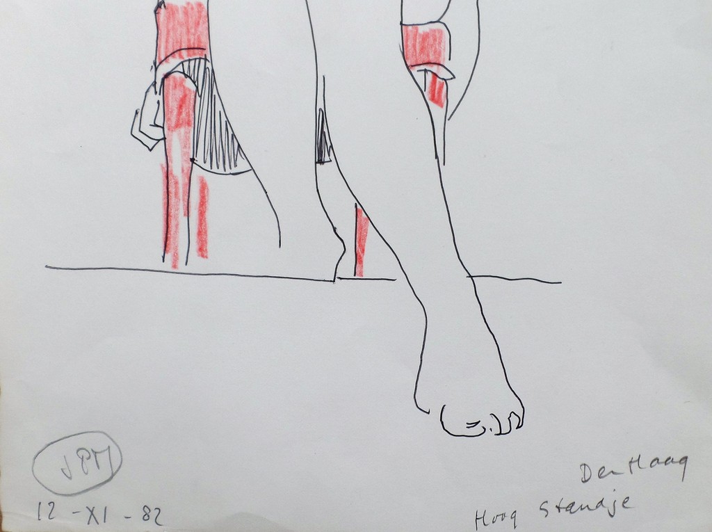 Piet Mulder 1919-2001  -  Potlood tekening  -  Naaktmodel / Hoogstandje kopen? Bied vanaf 5!